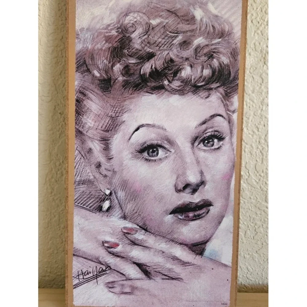 Lucille Ball I Love Lucy Wooden Wall Hanging Sign Portrait Sketch 10